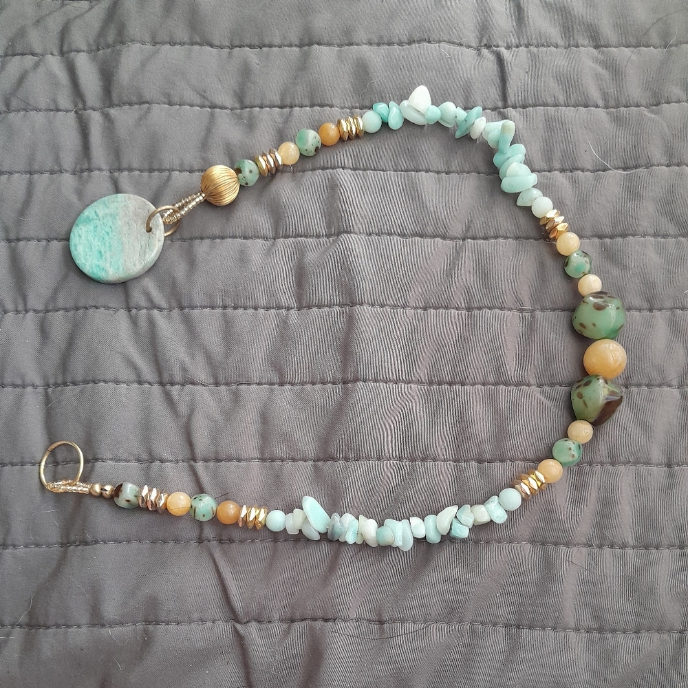 Handmade Amazonite w/Yellow Jade Sun Catcher - Picture 2 of 5